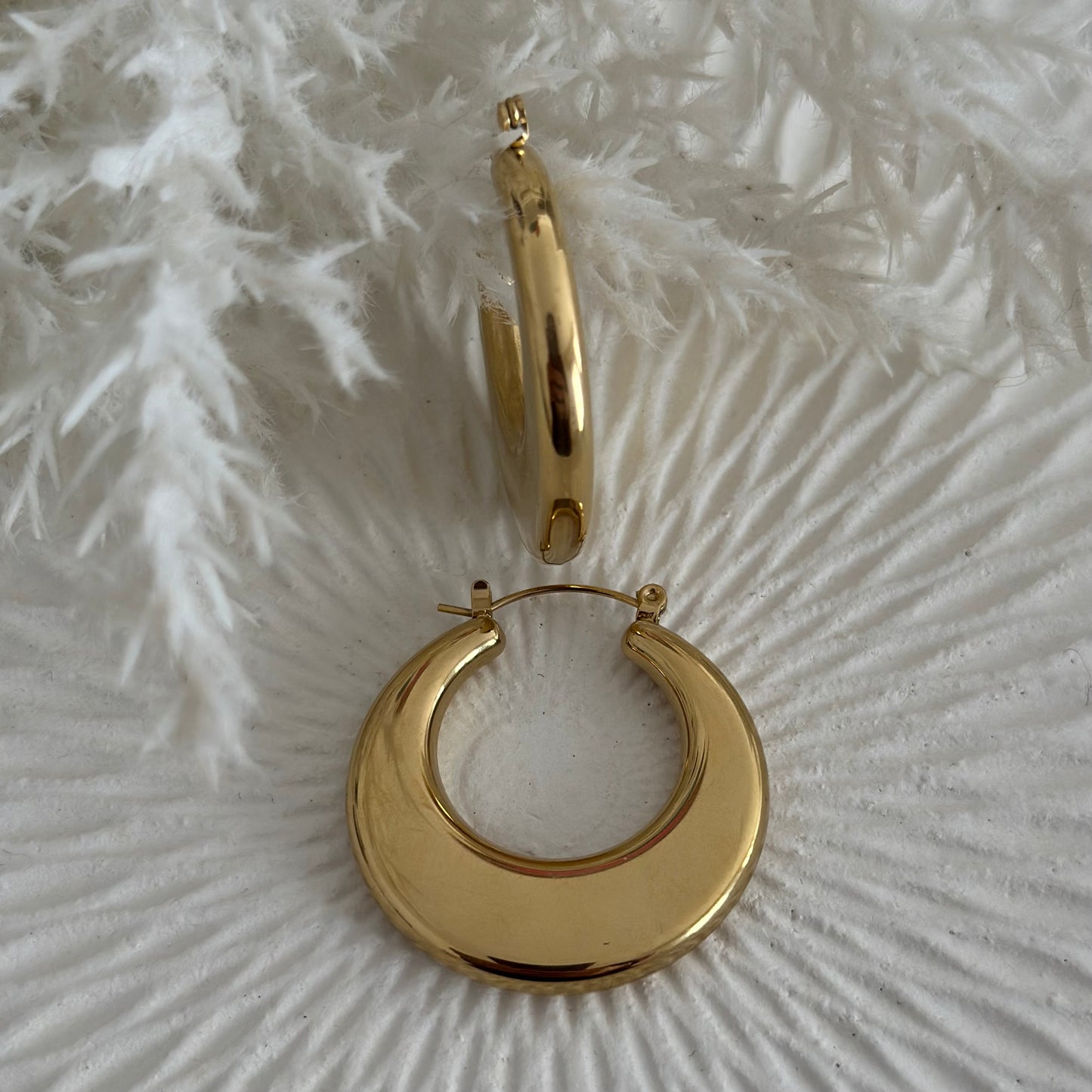 Orecchini cerchi a specchio - Gold