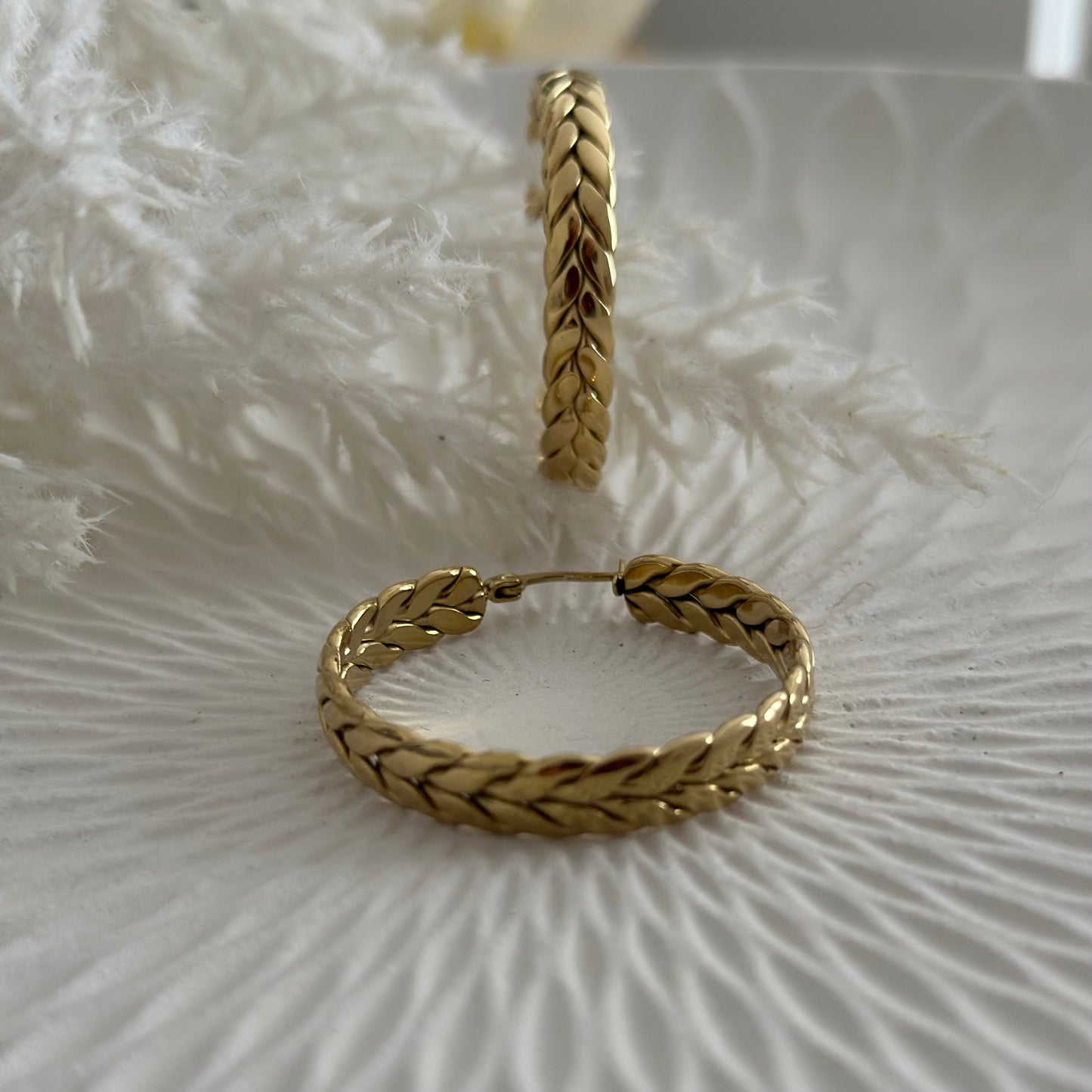 Orecchini cerchi a treccia - Gold