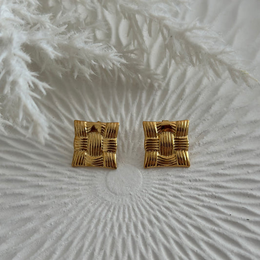 Orecchini quadratini intrecciati - Gold