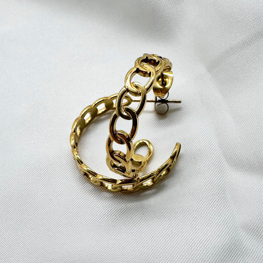 Orecchini cerchi motivo grumetta - Gold