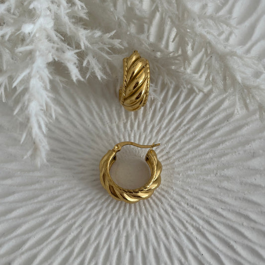 Orecchini cerchietti croissant - Gold