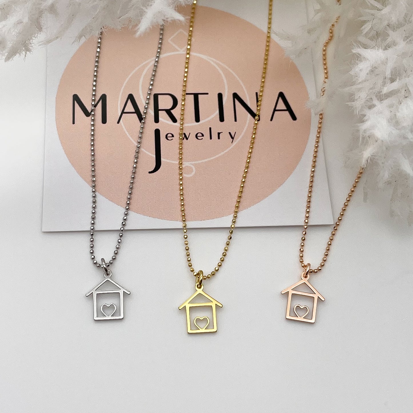 Collana casetta cuore - Silver