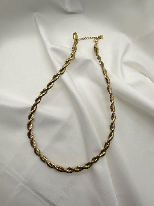 Collana girocollo intrecciato snake - Gold