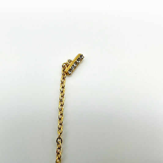 Mono orecchino barretta zirconi bianchi - Gold