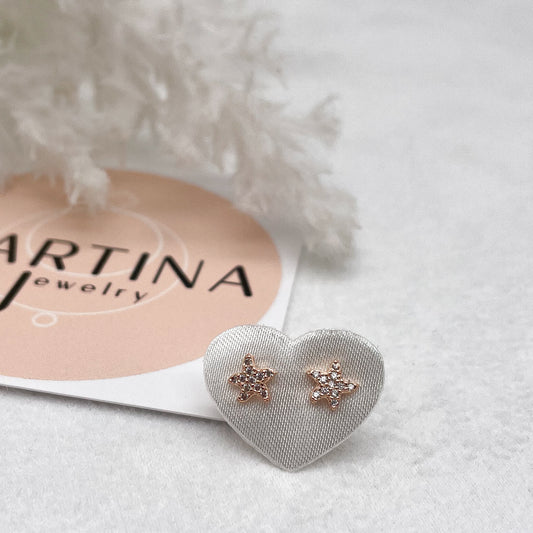 Orecchino Stella marina e zirconi - Rosè