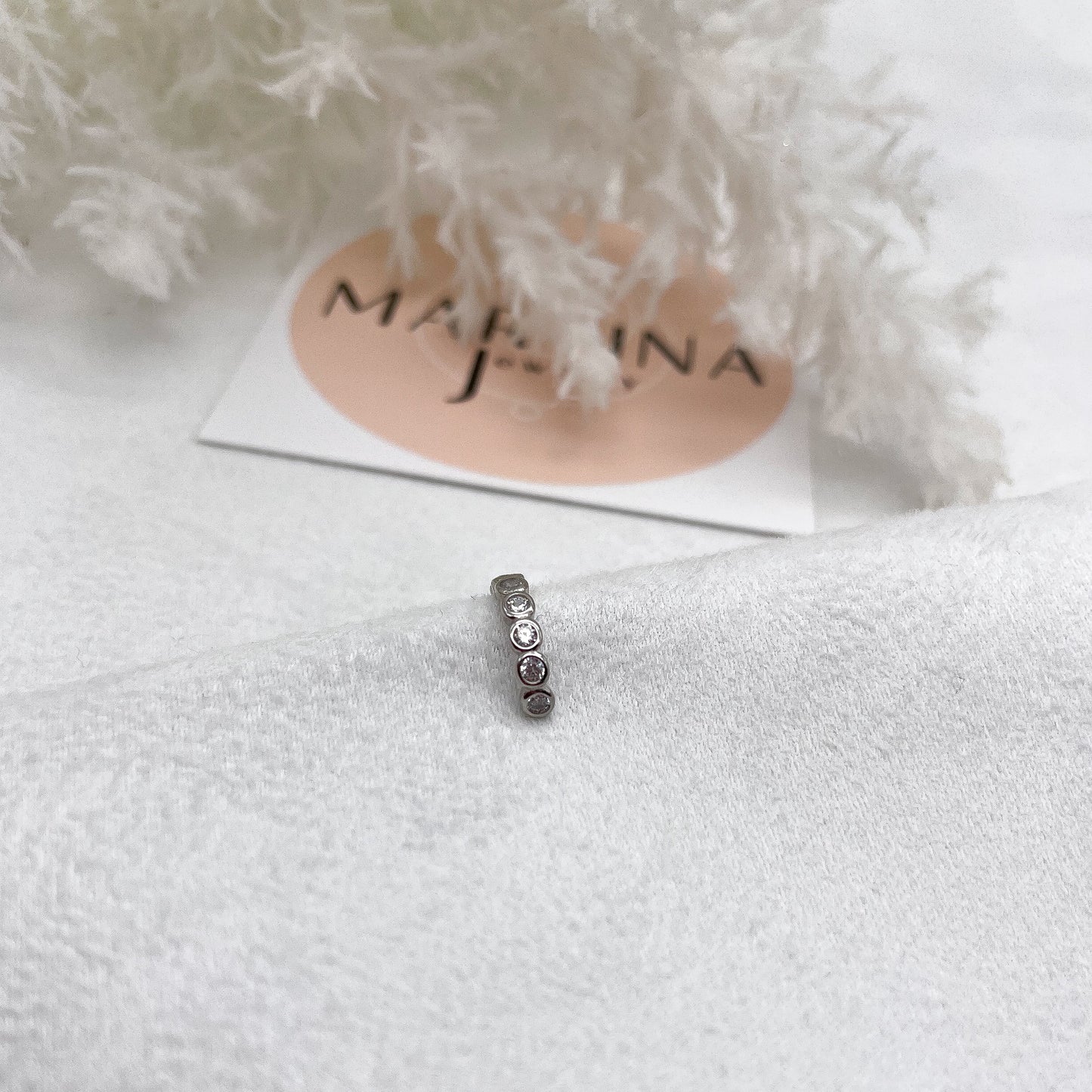 Orecchino Earcuff zirconi big bianchi - Silver