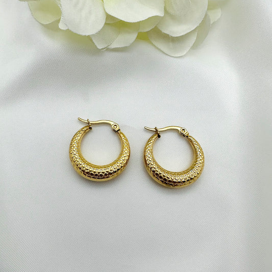 Orecchini cerchi effetto serpente - Gold