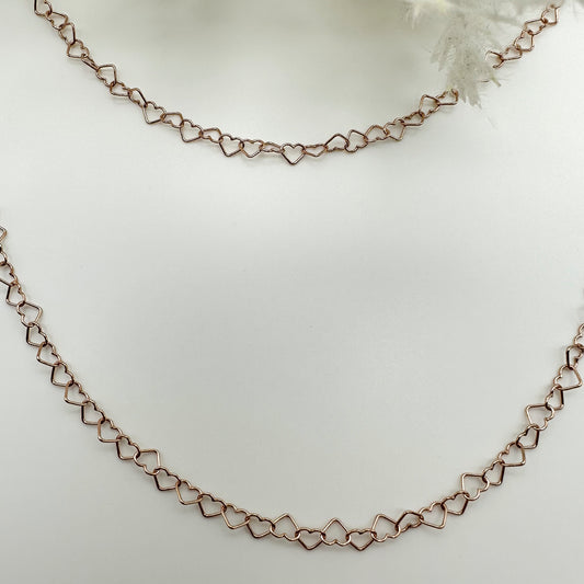 Collana lunga o doppia cuoricini - Rosè