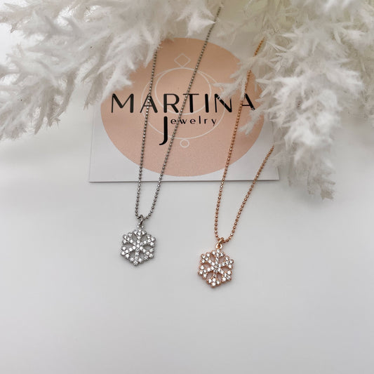 Collana fiocco di neve zirconi - Silver
