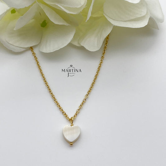 Collana con cuore in madreperla - Gold