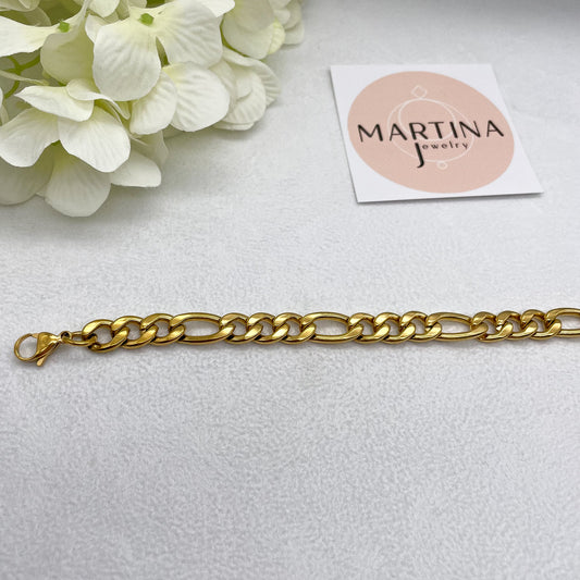 Bracciale grumetta alternata - Gold