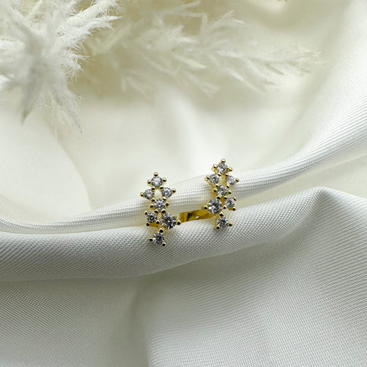 Orecchino fascio zirconi - Gold