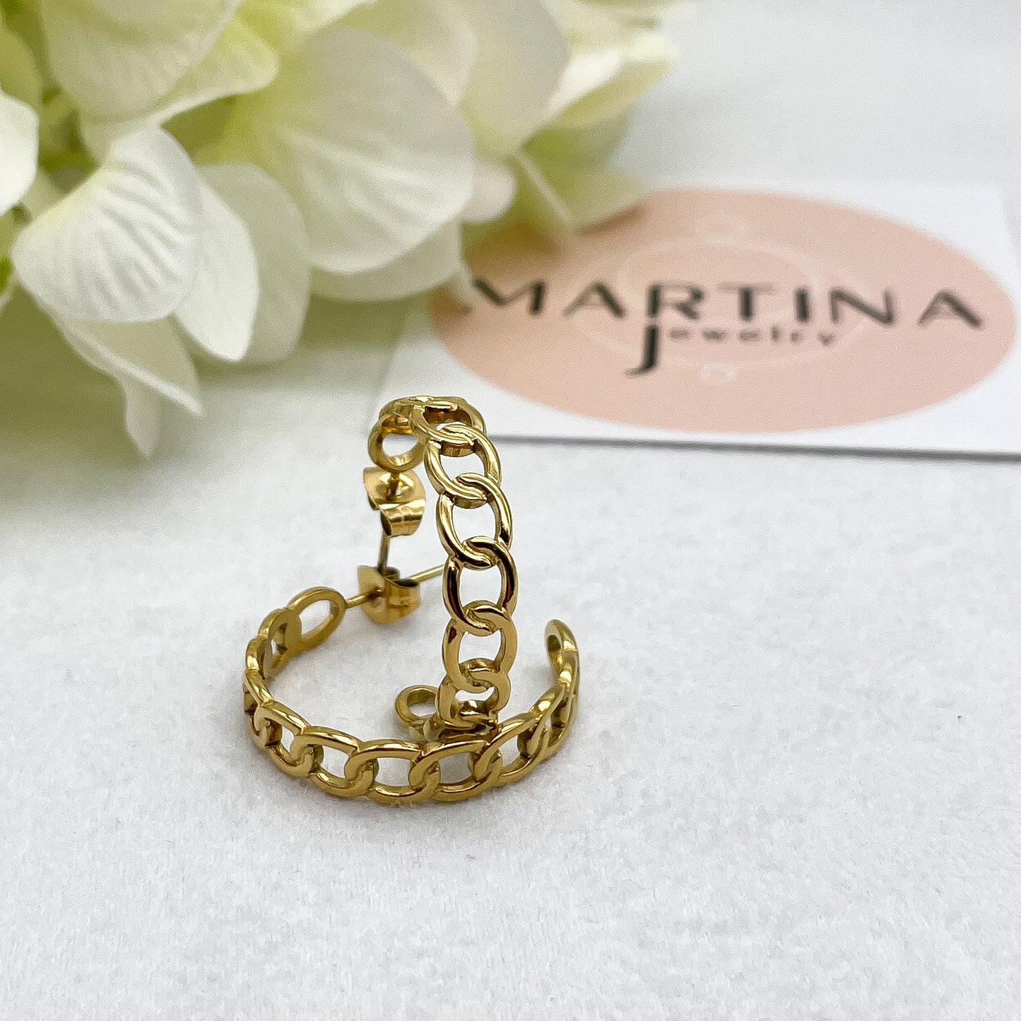 Orecchini cerchi motivo grumetta - Gold