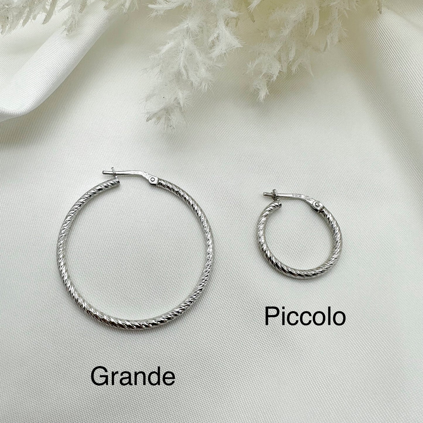 Orecchini cerchi diamantati piccoli - Silver