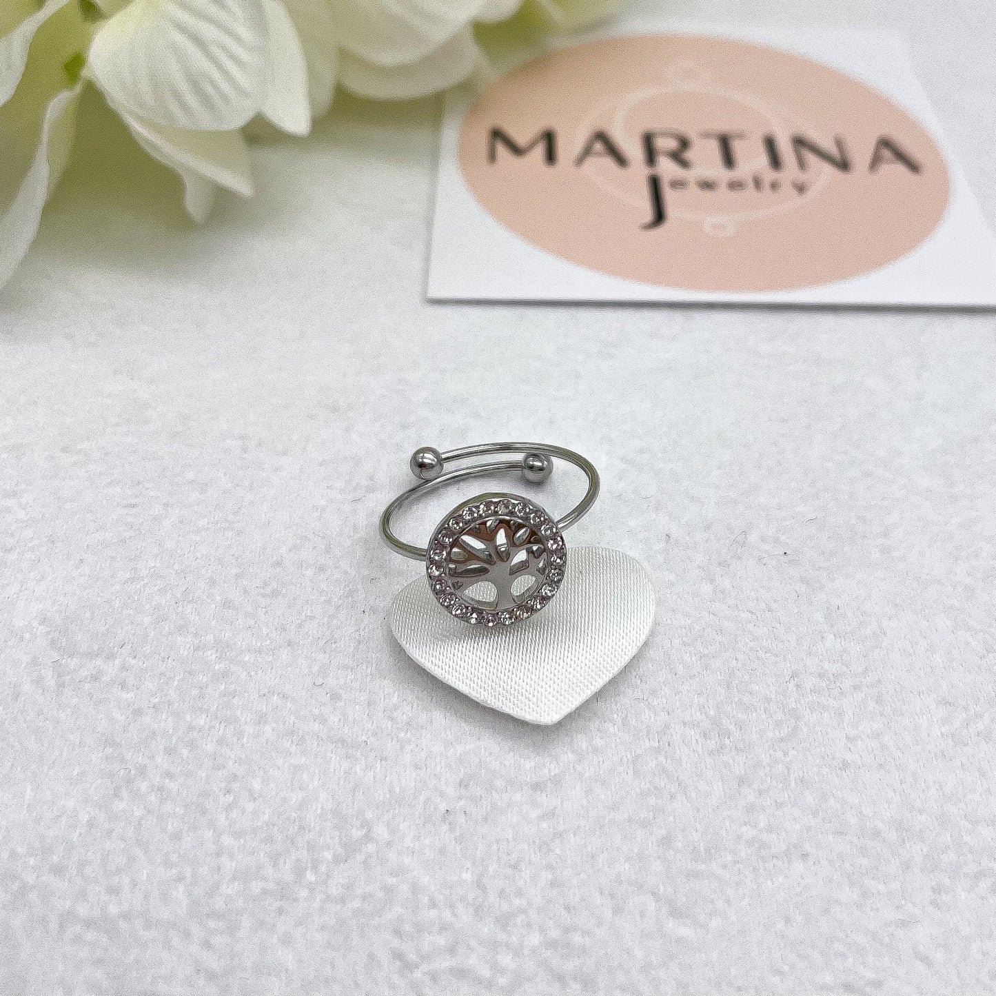Anello albero della vita strass - Silver