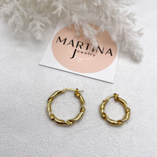 Orecchini Cerchi Torchon grandi - Gold