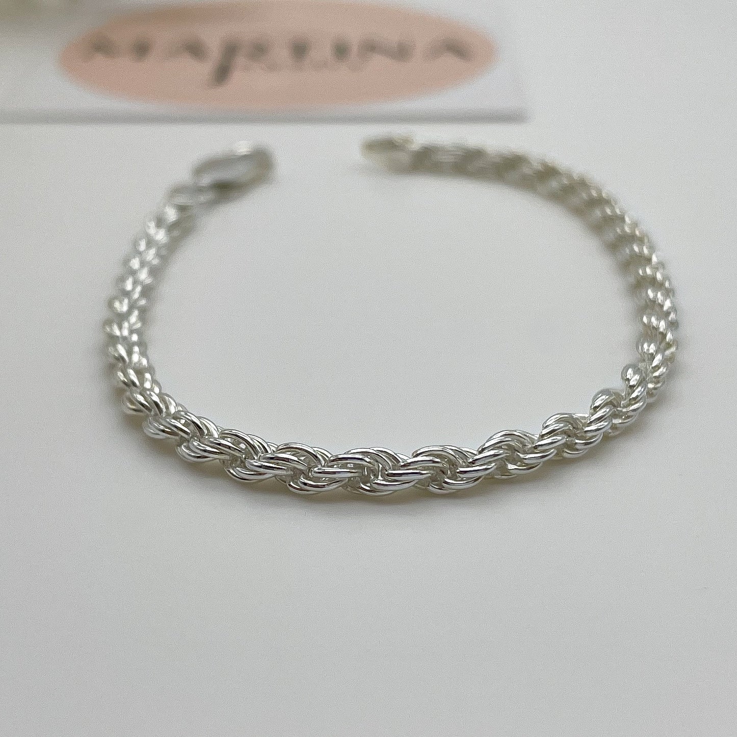 Bracciale cordone intrecciato - Silver