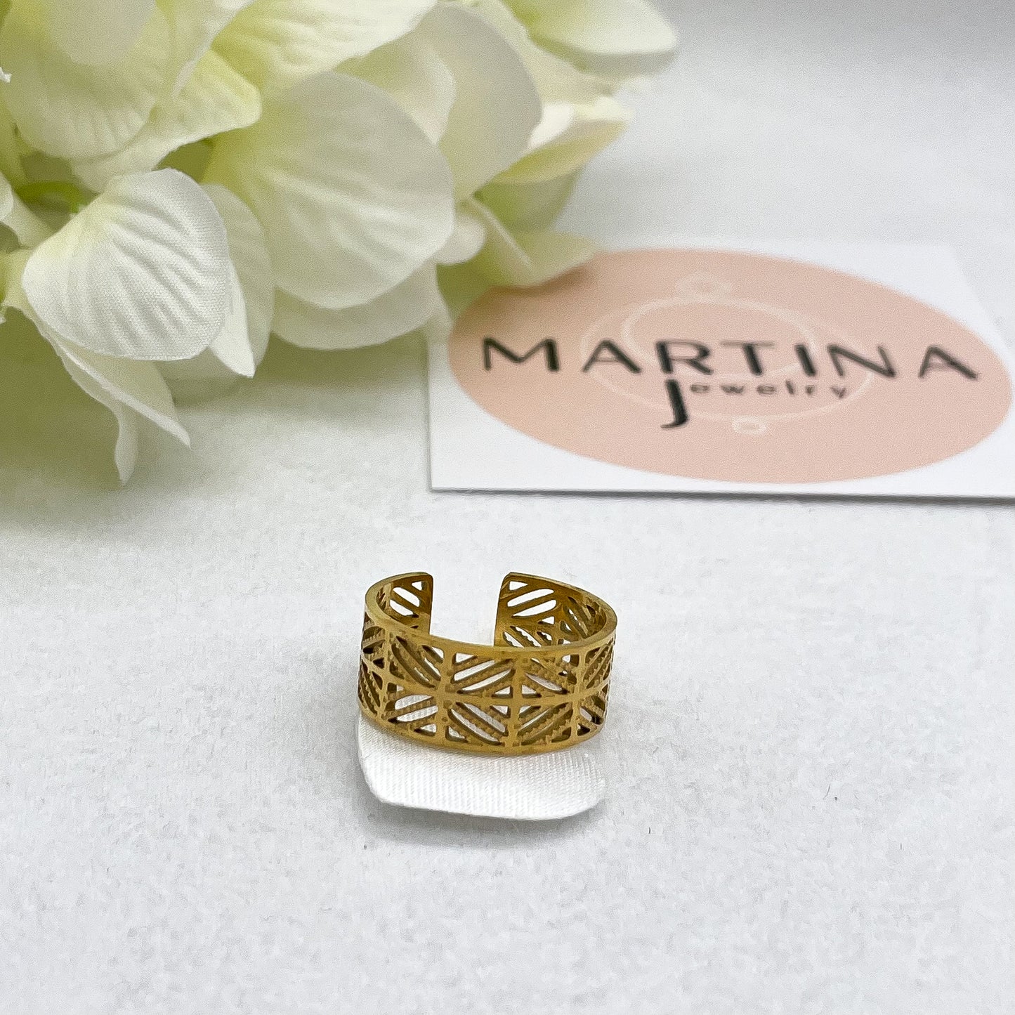 Anello lavoro geometrico - Gold