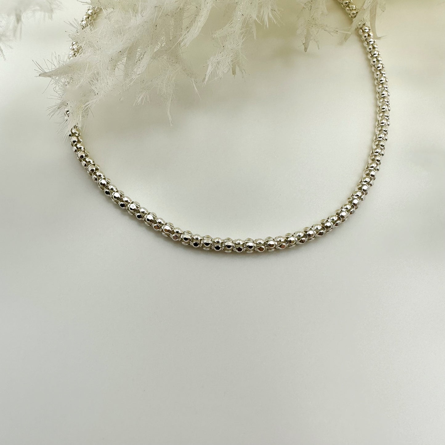 Bracciale maglia pop corn - Silver