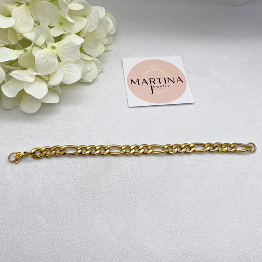 Bracciale grumetta alternata - Gold