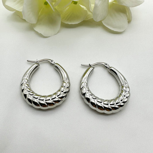 Orecchini cerchi ovalizzati - Silver