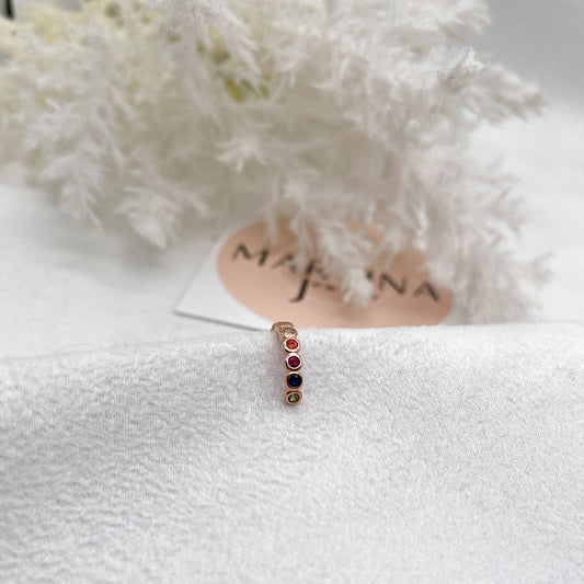 Orecchino Earcuff zirconi big multicolor - Rosè