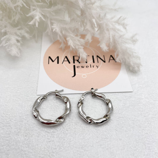 Orecchini Cerchi Torchon grandi - Silver