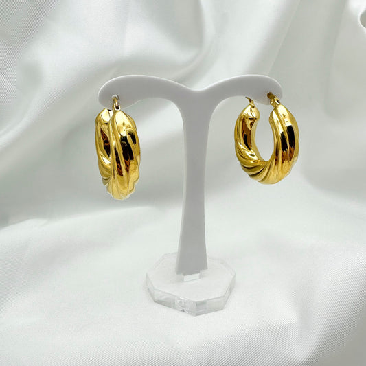 Orecchini cerchi striati - Gold