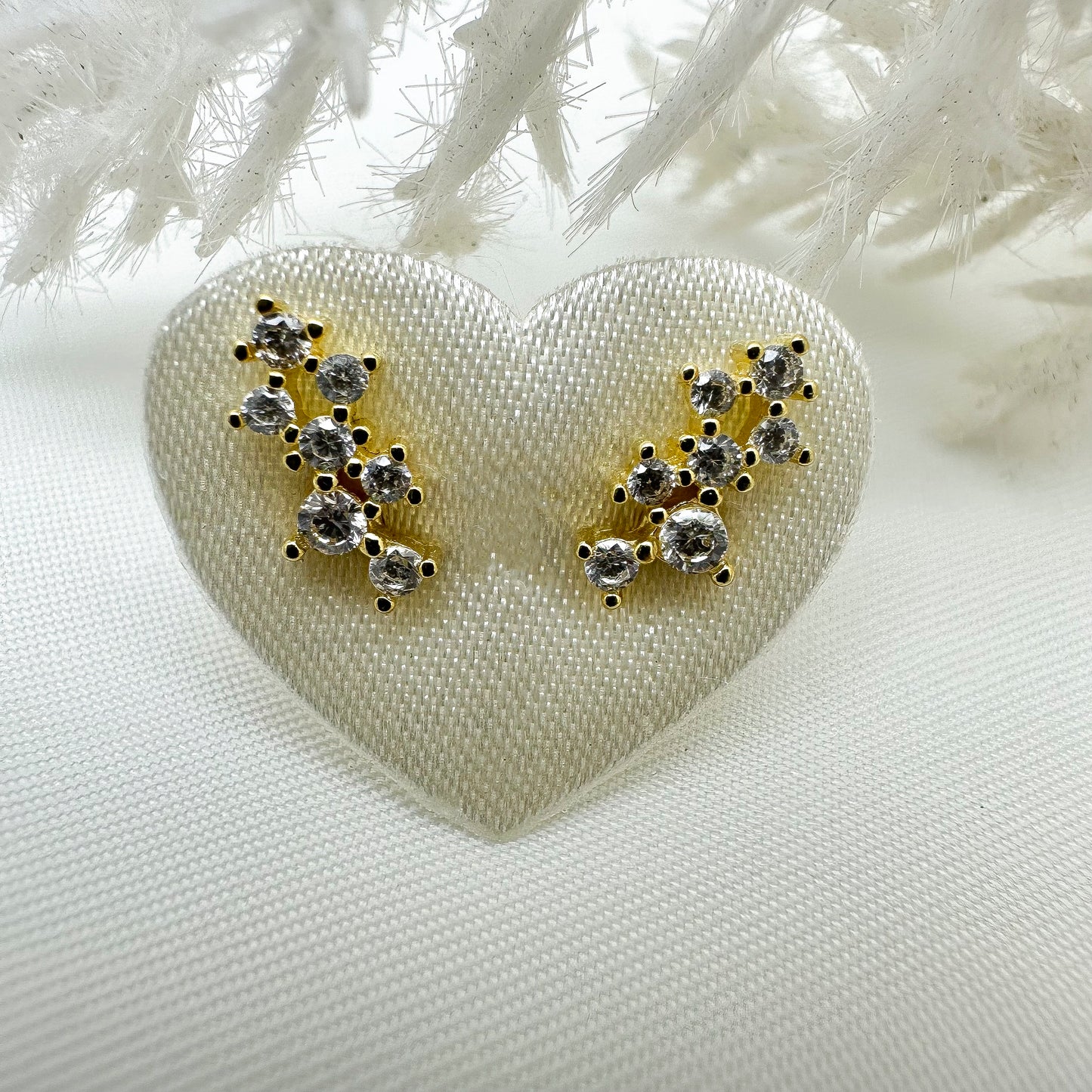 Orecchino fascio zirconi - Gold