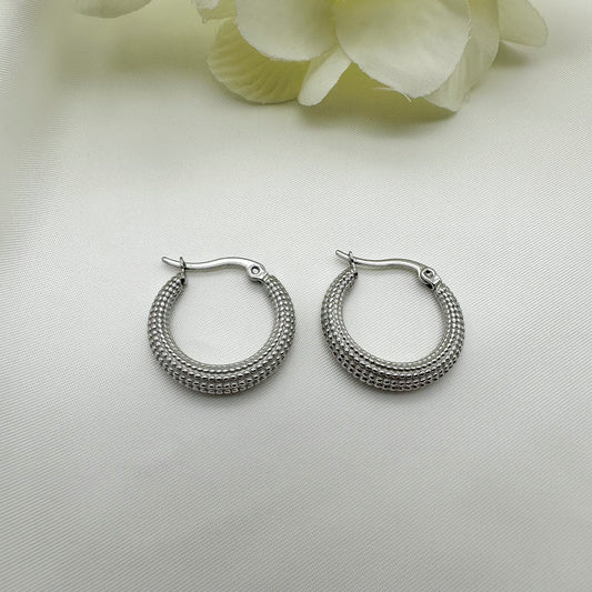 Orecchini cerchi puntinati - Silver