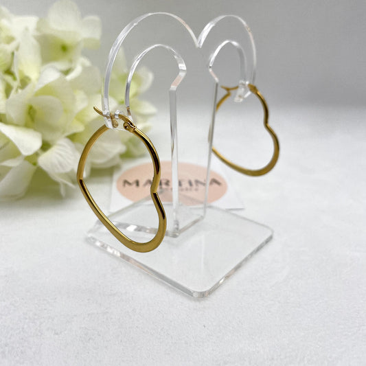 Orecchini cerchi cuore - Gold