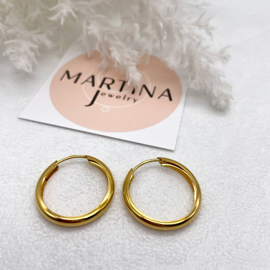 Orecchini Cerchi lisci scavati ultraleggeri - Gold