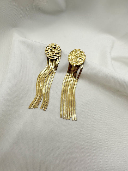 Orecchini snake martellati - Gold
