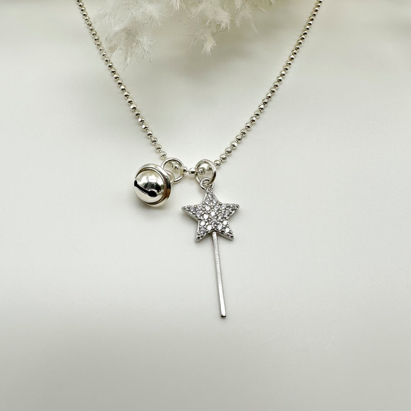 Collana Bacchetta magica e Campanellino - Silver