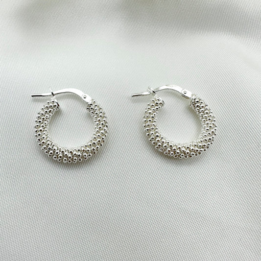 Orecchini cerchi pop corn Piccoli - Silver