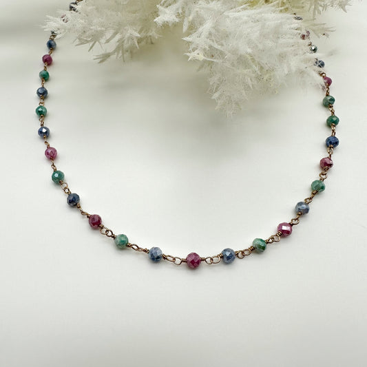 Collana pietre multicolore Deep Autumn - Rosè