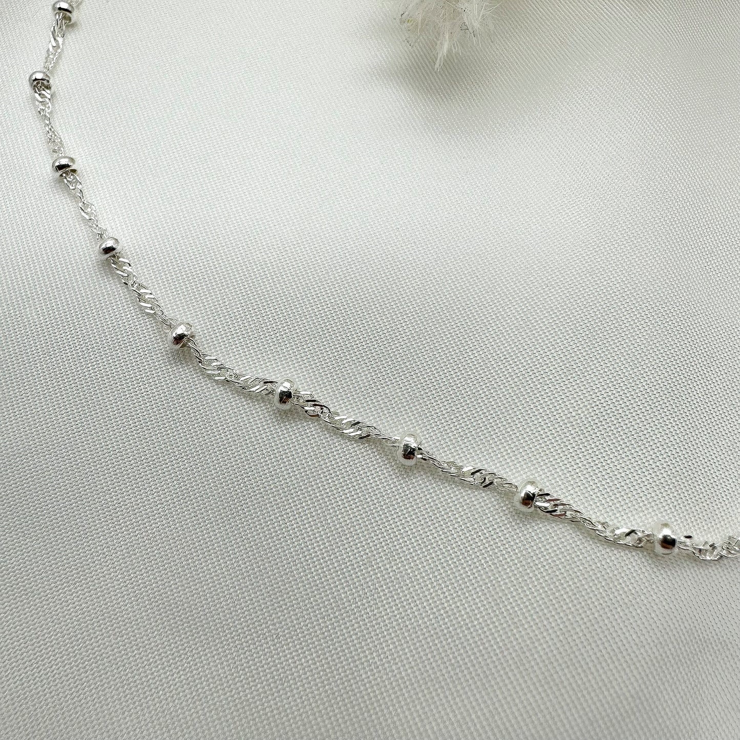 Cavigliera vortice e palline - Silver