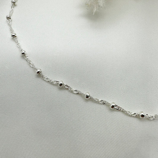 Cavigliera vortice e palline - Silver