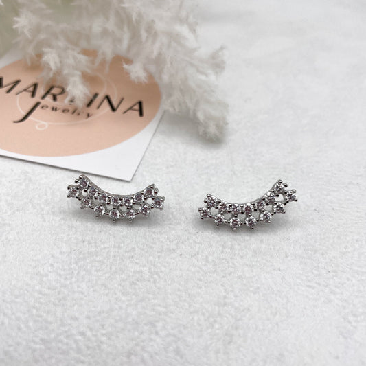 Orecchini doppia fila zirconi - Siver