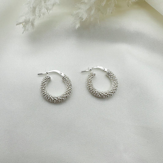 Orecchini cerchi pop corn Piccoli - Silver