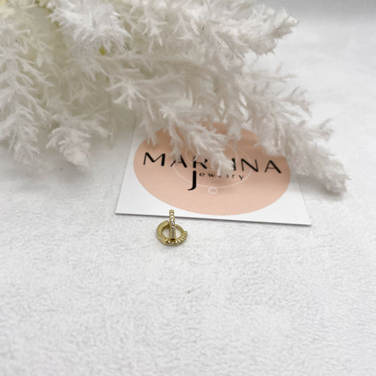 Orecchino micro cerchietto zirconato - Gold
