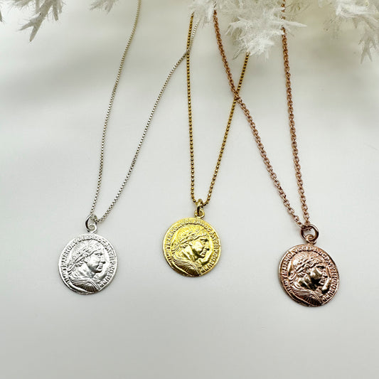 Collana moneta grande - Silver