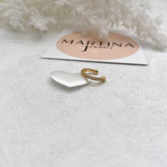 Orecchino Earcuff zirconi bianchi - Gold