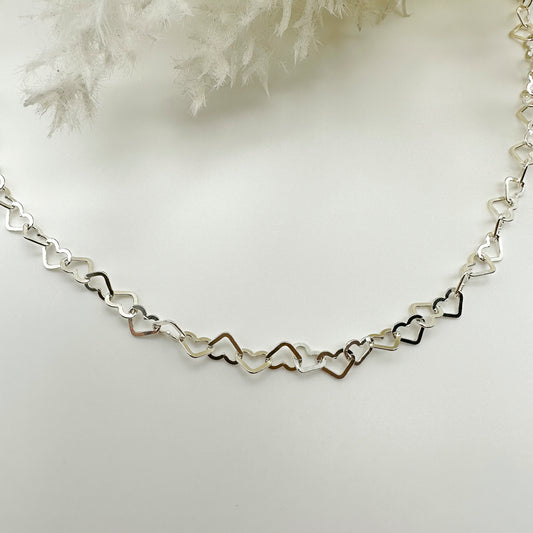 Collana girocollo cuoricini - Silver