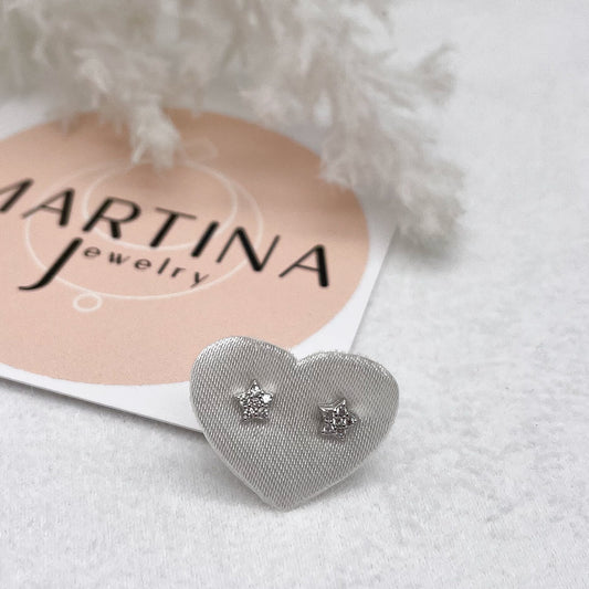 Orecchino Micro stelle e zirconi - Silver
