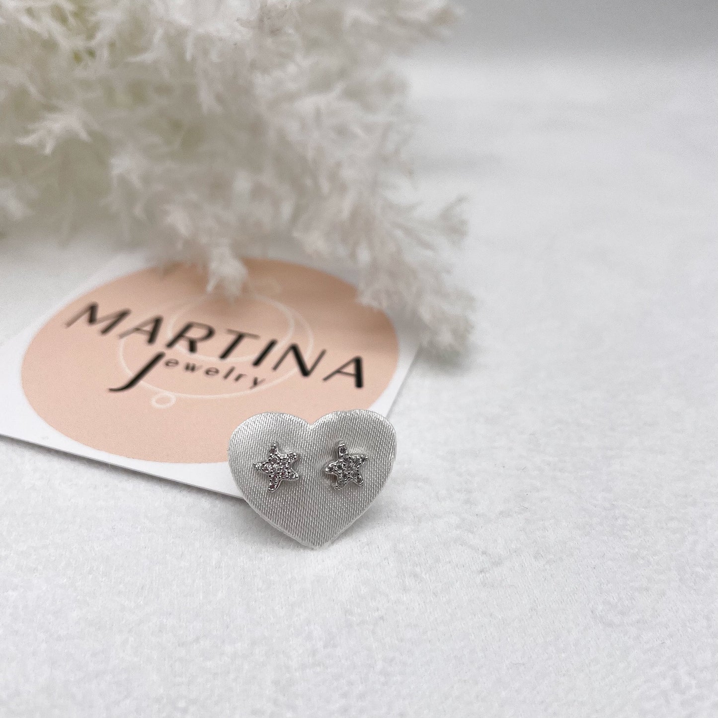 Orecchino Stella marina e zirconi - Silver