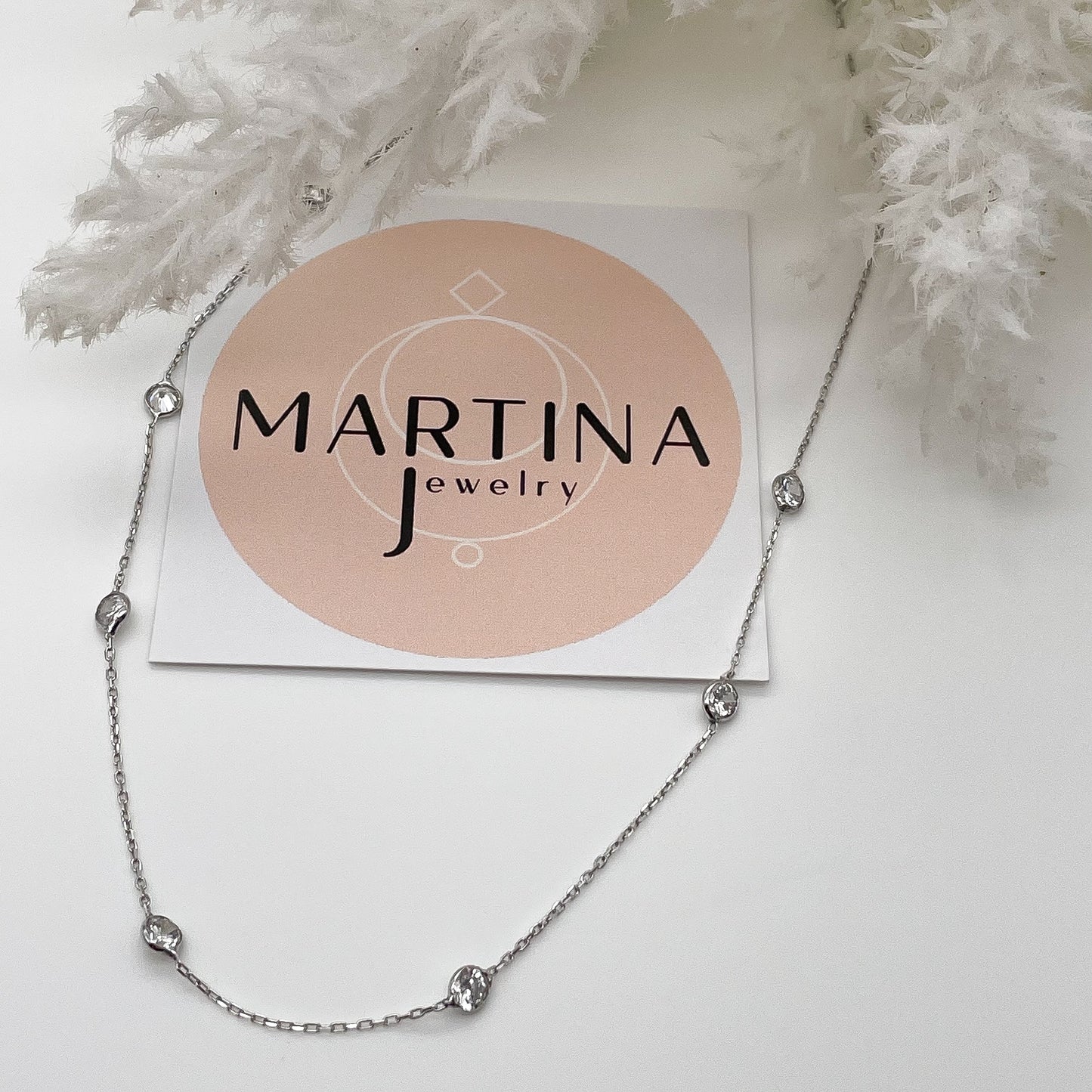 Collana girocollo punti luce zirconi bianchi - Silver