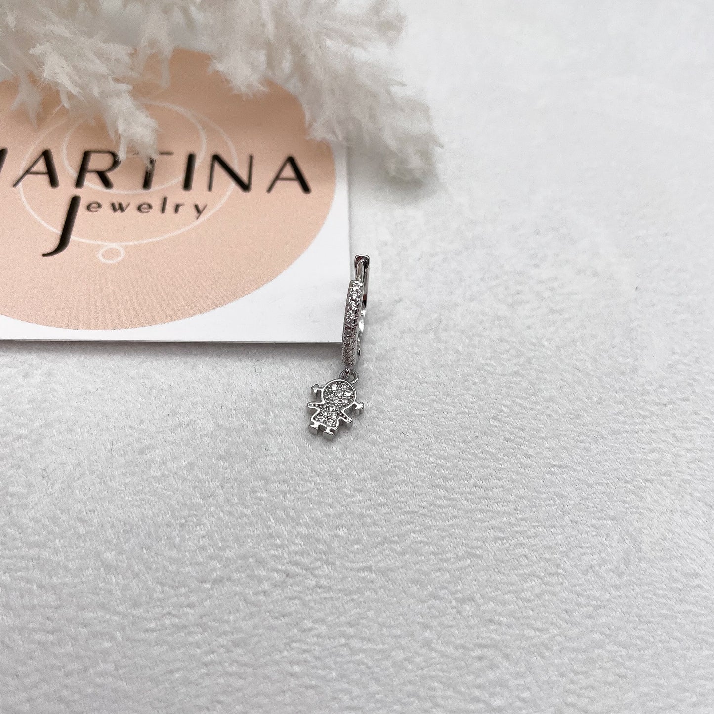 Orecchino Bimba zirconi - Silver