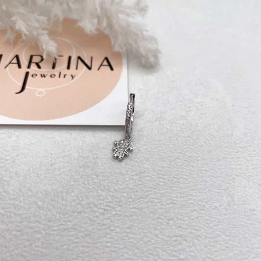 Orecchino Bimba zirconi - Silver