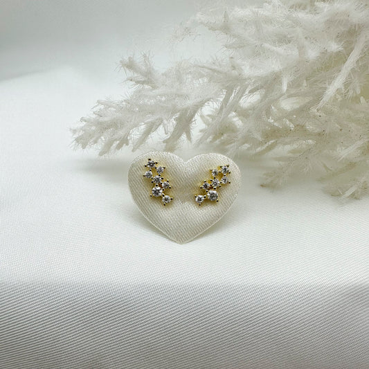 Orecchino fascio zirconi - Gold